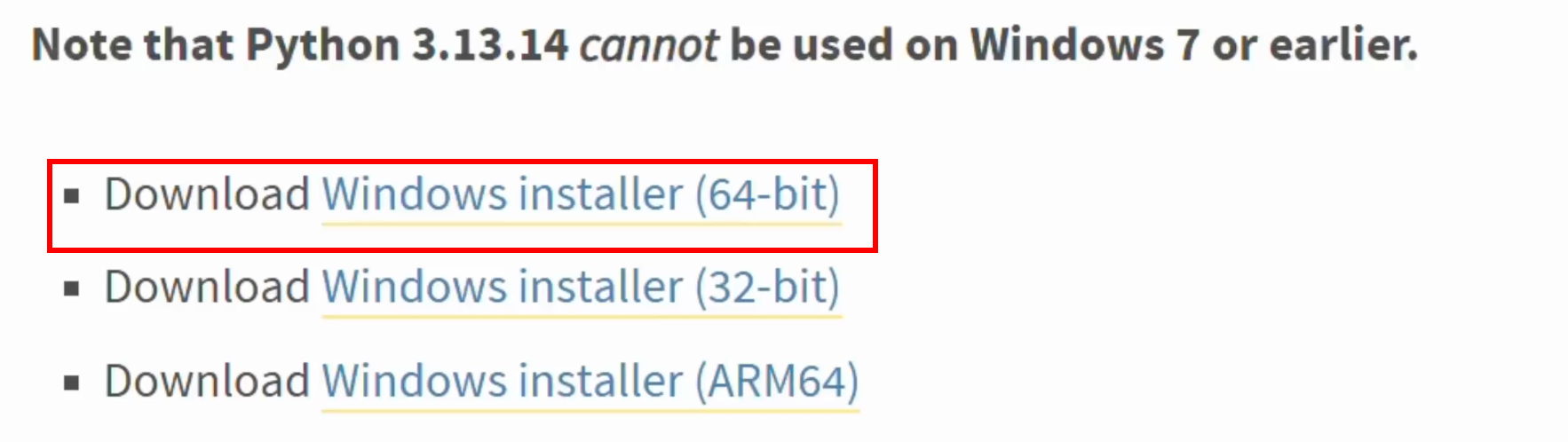 Windows 64 位安装程序下载入口